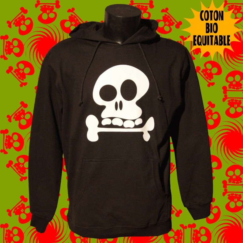 Gribouillette, sweat capuche bio équitable homme