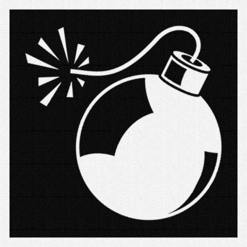 Bombe - Patch à coudre - 9x9cm