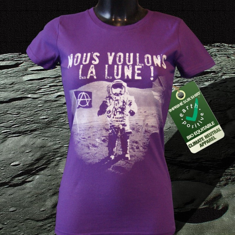 Nous voulons la lune - Fille, T-shirt Bio Equitable violet