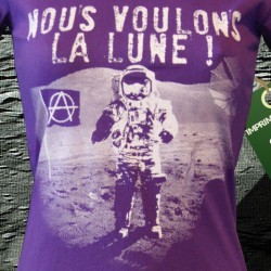 Nous voulons la lune - Fille, T-shirt Bio Equitable violet
