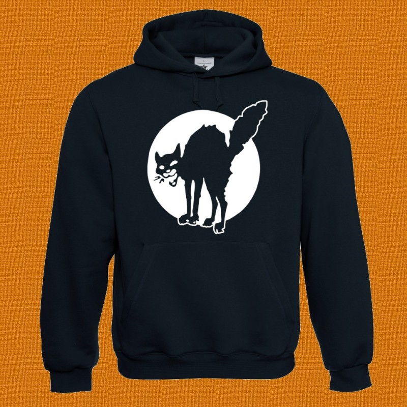 Chat Noir, sweat capuche noir.