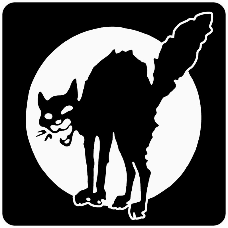 Stickers Chat Noir 8x8cm