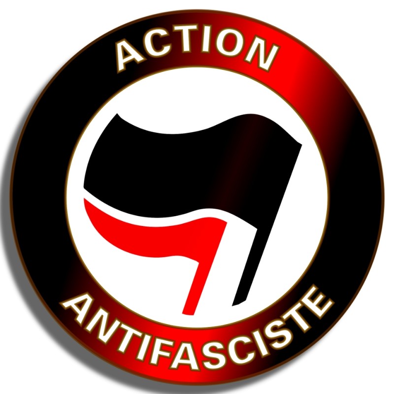 ACTION ANTIFASCISTE stickers vinyle 8x8cm