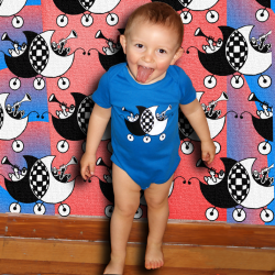 SKALANDAU body bébé bleu bio équitable