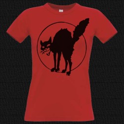 Chat Noir, t-shirt femme rouge