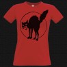 Chat Noir, t-shirt femme rouge