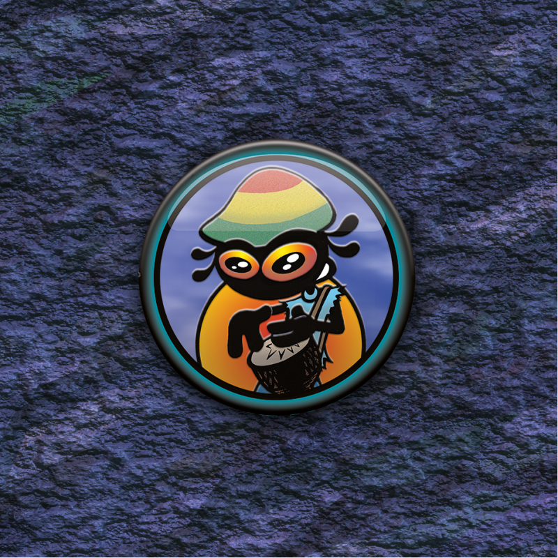 BADGE RASTA-JEMBE par Cosmix Mat