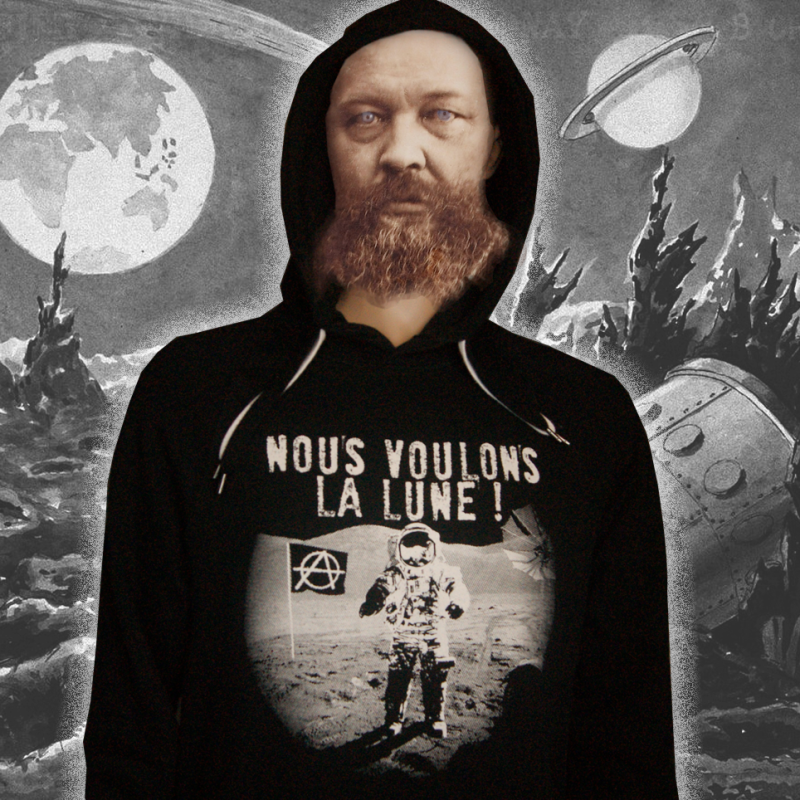 NOUS VOULONS LA LUNE sweat capuche unisexe en coton bio-equitable