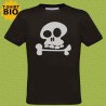 Tête de mort, t-shirt bio, homme, noir