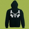 Tête de mort, sweat capuche noir, unisex