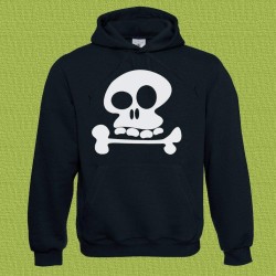 Tête de mort, sweat capuche noir, unisex