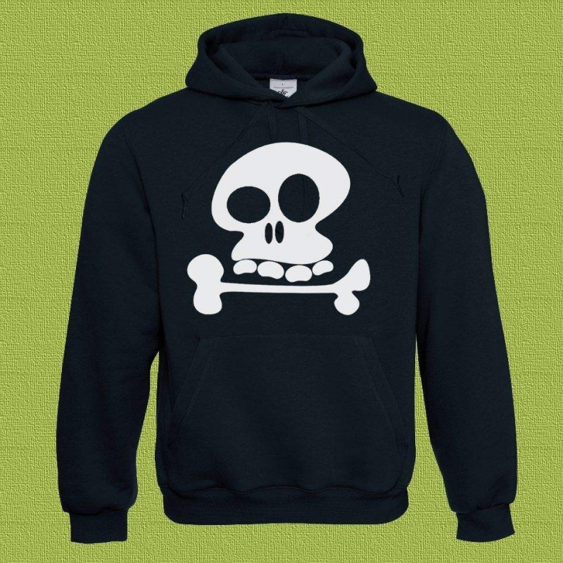 Tête de mort, sweat capuche noir, unisex