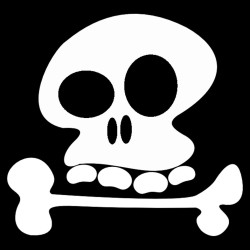 Tête de mort, t-shirt bio, enfant, noir.