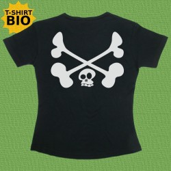 Tête de mort, t-shirt bio, Femme, noir