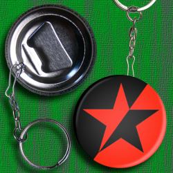 ANARATISANART les mauvais garçon font bonne impression ETOILE NOIR ET ROUGE decapsuleur porte clé