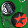 ANARATISANART les mauvais garçon font bonne impression ETOILE NOIR ET ROUGE decapsuleur porte clé