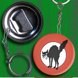 ANARTISANART les mauvais garçons font bonne impression chat noir rouge decapsuleur porte clé