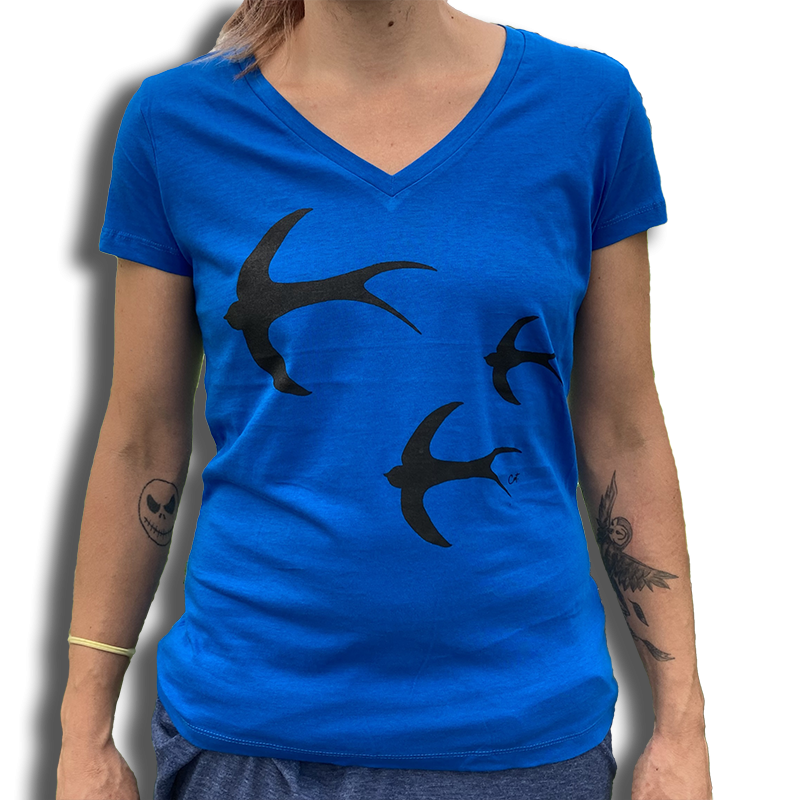 VOLE VOLE VOLE ts col V taille féminine en coton bio équitable