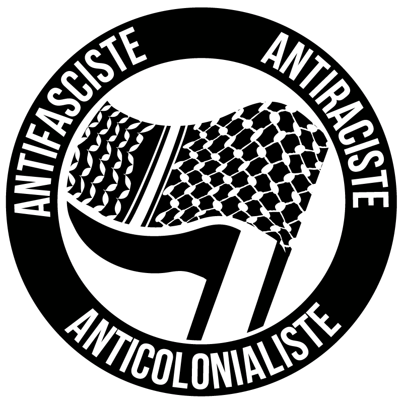 ACTION ANTICOLONIALISTE stickers vinyle rond 8x8cm