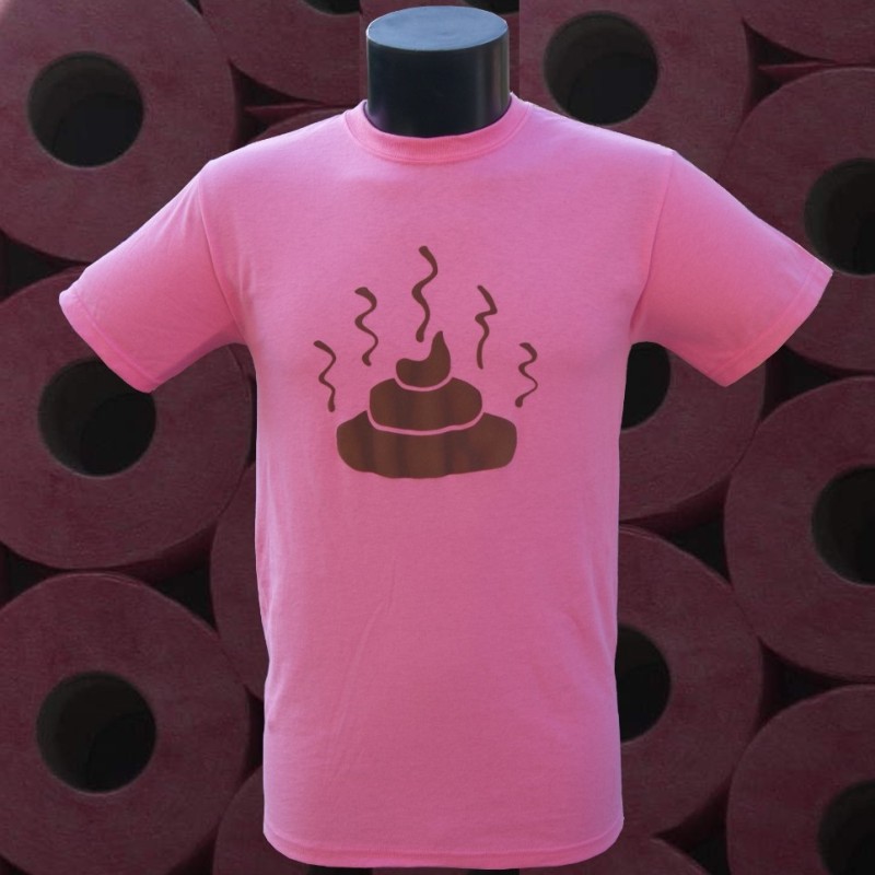 Caca sur t-shirt rose